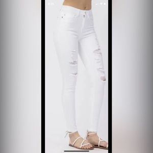 - NWT Judy Blue White Mid-rise skinny size 3 or distressed jeans 82280 Women…